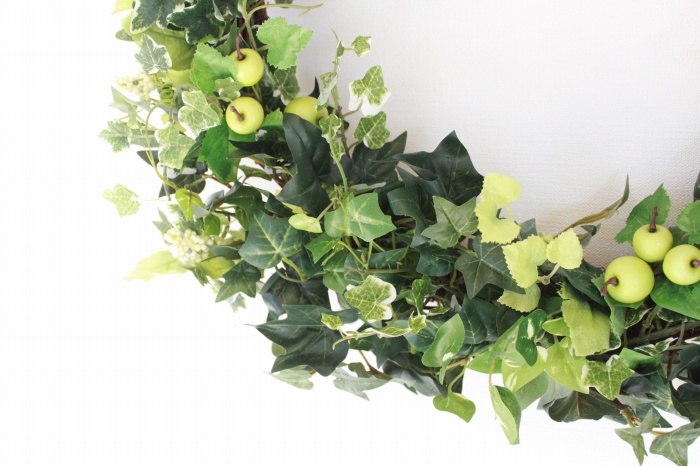 観葉植物 造花 リース アイビーと実ものの超ジャンボなリース フェイクグリーン 人工観葉植物 CT触媒 