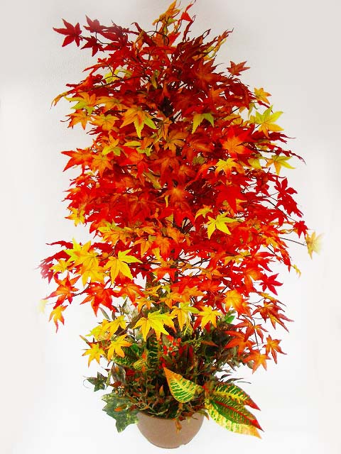 造花 もみじの鉢植え ディスプレイアレンジ L1 Snb 観葉植物 紅葉 Ct触媒 法人向け 紅葉 シルクフラワーの山久