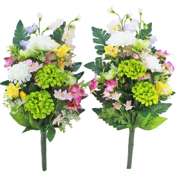 ポンポンダリアとデルフィニウムの花束 選べる3色 造花 仏花 CT触媒